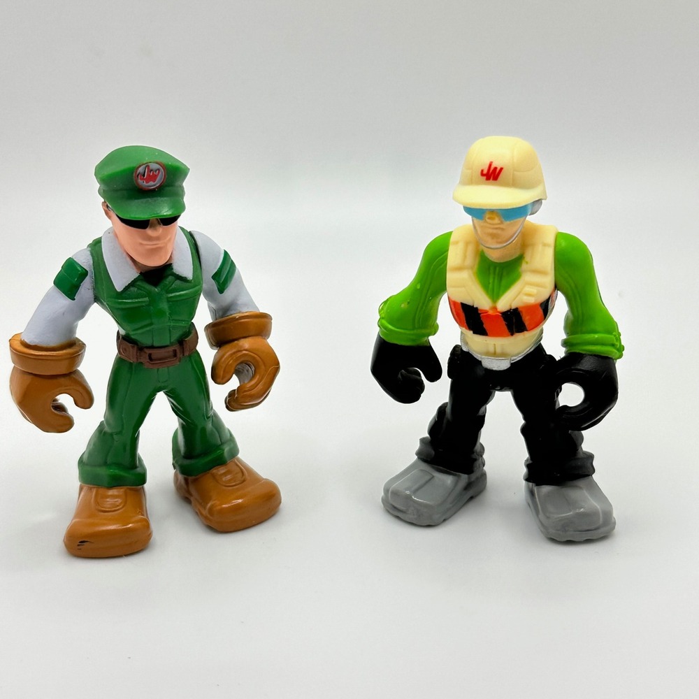 Jurassic World‎ Imaginext Park Worker Action Figure Lot of 2 Green Tan Figures
